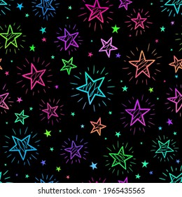 seamless background with bright stars