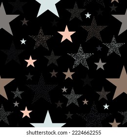 seamless background with bright stars. Stars and scrapes are laid out in an interesting seamless pattern.