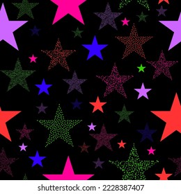 seamless background with bright stars. Stars and scrapes are laid out in an interesting seamless pattern.