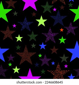 seamless background with bright stars. Stars and scrapes are laid out in an interesting seamless pattern.