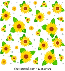 Seamless Background Bright Yellow Sunflowers Stock Vector (Royalty Free ...