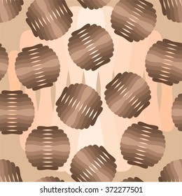 Seamless background with brown balls made of curves.