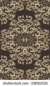 Seamless background of brown color in the style of Damascus 