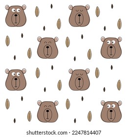 Seamless background with brown teddy bears