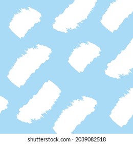 Seamless background with brush stroke stripes and splashes. Paint brush abstract drawing. Vector.	