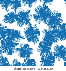 Seamless Background with Brush Strokes. Dirt Ink Strokes Texture. Dirt Fabric Effect Pattern. Bohemian Print Design. Geo Vintage Texture.