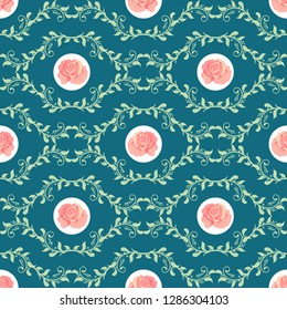 Seamless background with  buds french roses. Delicate plant ornament