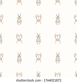 Seamless background bug gender neutral baby pattern. Simple whimsical minimal earthy 2 tone color. Kids nursery wallpaper or boho woodland nature fashion all over print.