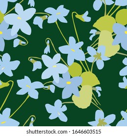 Seamless background of bunches blue spring violets