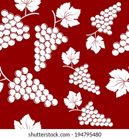 Seamless background with bunches of grapes