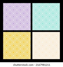 Seamless background bundle with pastel tones overlapping squares pattern.