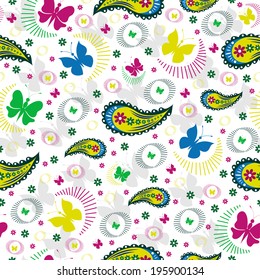 Seamless background with butterflies