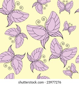 Seamless background with butterflies