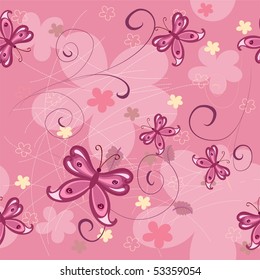 seamless background with butterflies
