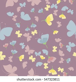Seamless background with butterflies.