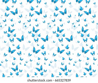 Seamless background with butterflies. 