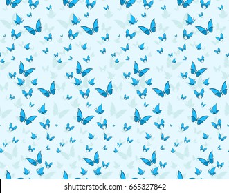 Seamless background with butterflies. 