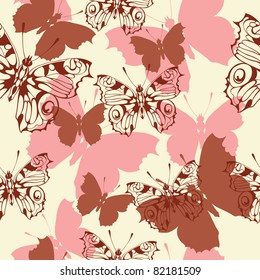 seamless background with butterflies