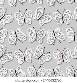 seamless background with butterflies  art decor design print wallpaper pattern 	