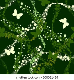 Seamless background with butterflies beads. Vector
