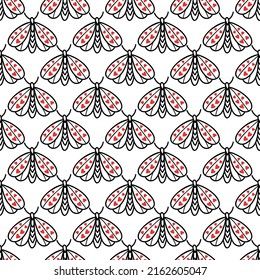 Seamless background with butterflies and moths. Vector illustration 