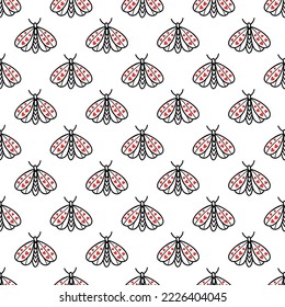 El fondo es impecable, con mariposas y polillas. Ilustración del vector 