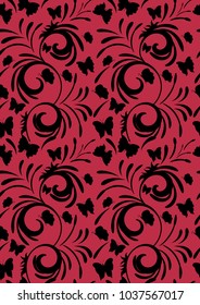 seamless background butterflies spirals pattern