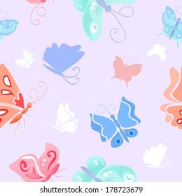 seamless background with butterflies. vector illustration