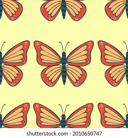 Fondo impecable con mariposas. Ilustración del vector