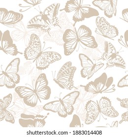 A seamless background with butterflies. Vintage background. Vector illustration