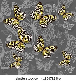 Un fondo impecable con mariposas. Fondo vintage. Ilustración del vector