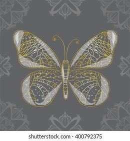 Seamless background with butterfly.