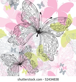 seamless background with butterfly