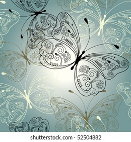 seamless background with butterfly