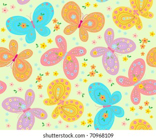 seamless background with butterfly
