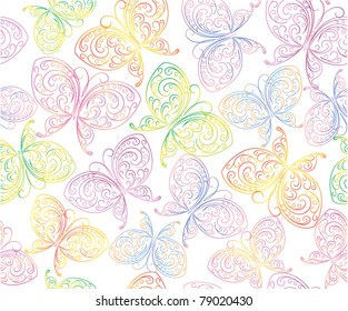 seamless background with butterfly