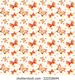 Seamless background with butterfly. Vector illustration.