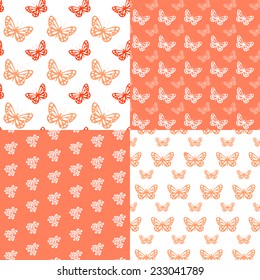 Seamless background with butterfly. Vector illustration.