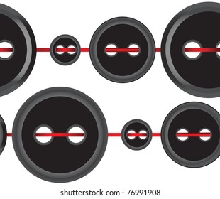 Seamless a background with the buttons strung on a thread. Vector