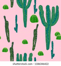 seamless background with cacti