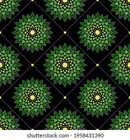 seamless background with cacti and succulents. vector