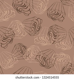 Seamless background "Cake with cream"