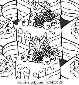 Seamless background of the cake. Vector illustration