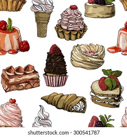 seamless background with cakes