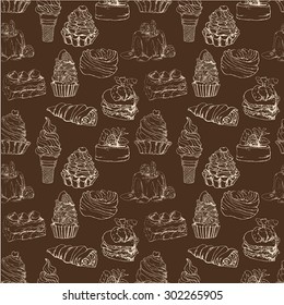 seamless background with cakes