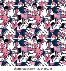 Seamless background cakes. Cupcake, macaron, shortbread. Cute birthday background on pink, black and white. Vector illustration. Seamless pattern. Watercolor illustration.