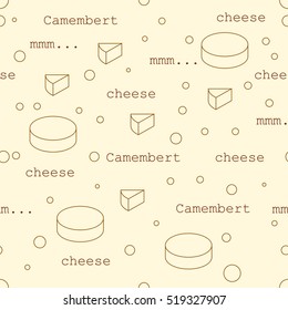 seamless background with Camembert cheese. Vector illustration