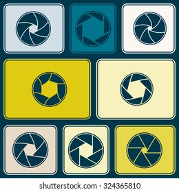 Seamless background with camera shutter symbols for your design