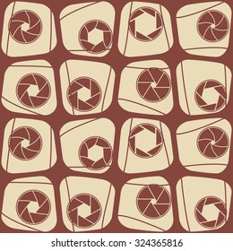Seamless background with camera shutter symbols for your design