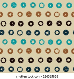 Seamless background with camera shutter symbols for your design